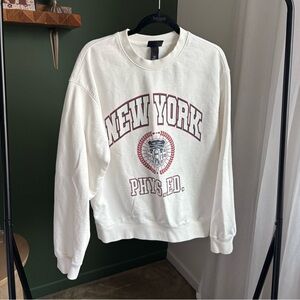 H&M White Crew Neck Sweater